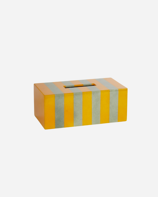 Parchment Tissue Box — Ochre & Sage